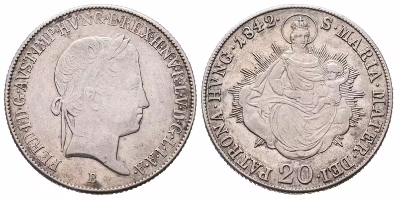 Ferdinand V., 20 Krejcar 1842 B, Kremnica