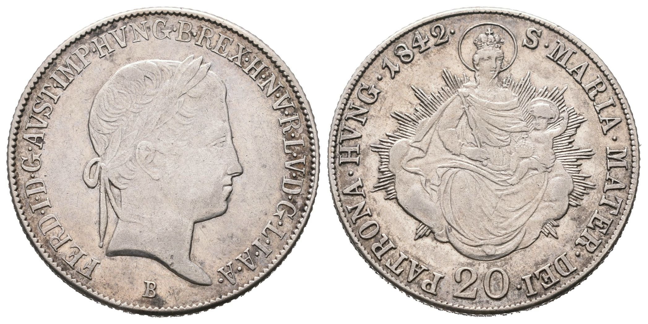 Ferdinand V., 20 Krejcar 1842 B, Kremnica