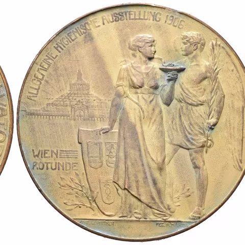 AE Medaile 1906 (Hartig) - Všeobecná hygienická výstava ve Vídni pod protektorátem