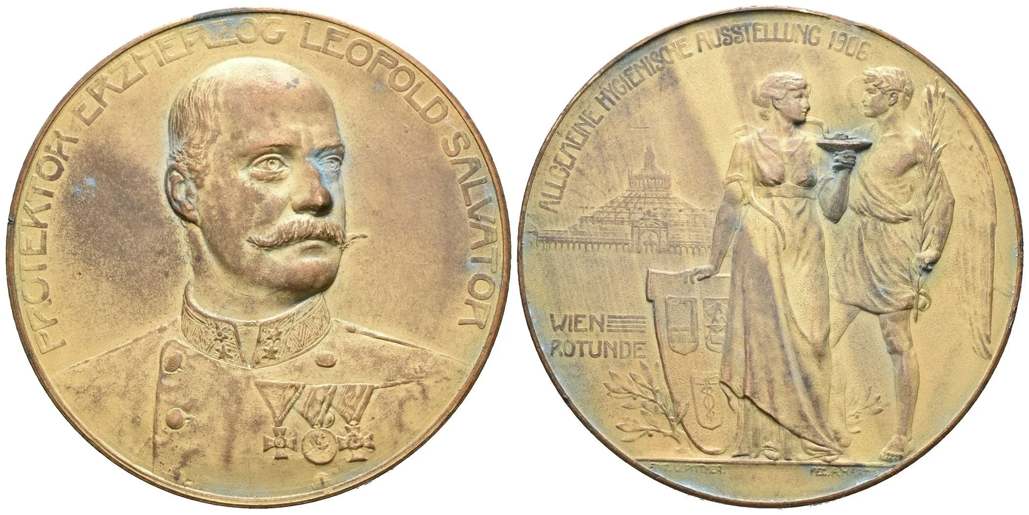 AE Medaile 1906 (Hartig) - Všeobecná hygienická výstava ve Vídni pod protektorátem — 1