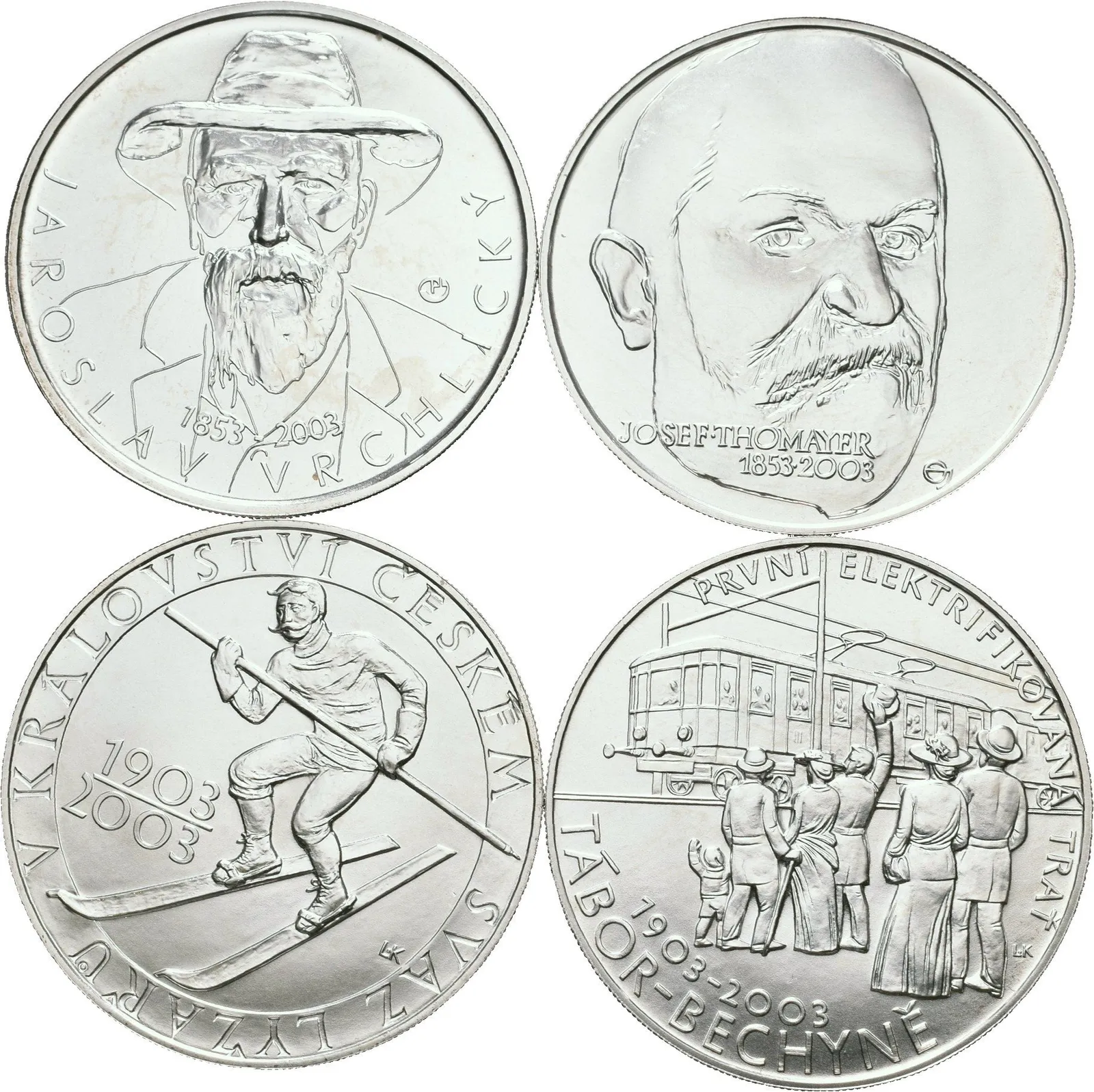 200 Kč 2003 - Jaroslav Vrchlický, Josef Thomayer, František Křižík, Svaz lyžařů v Čechách, — 1