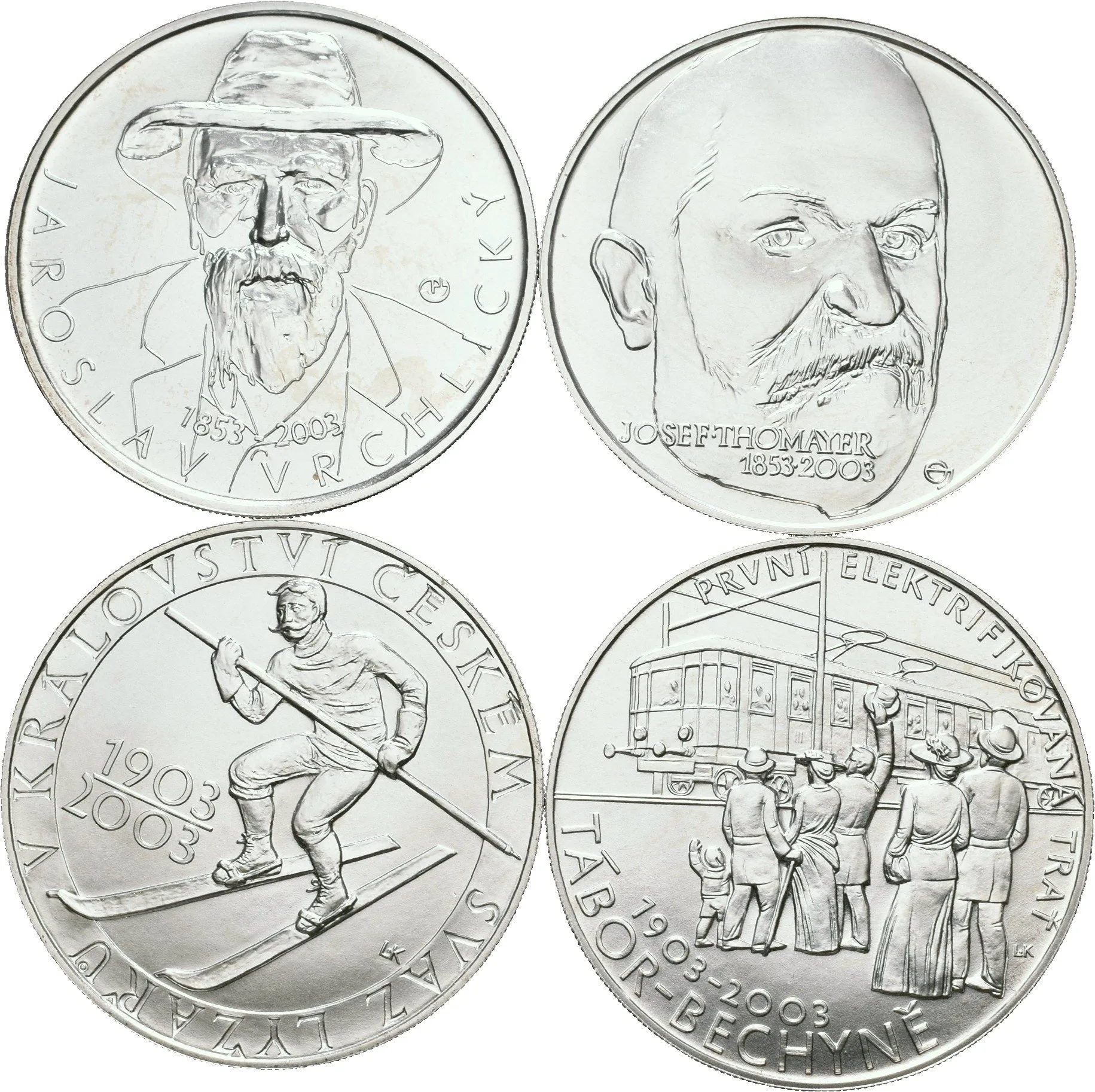 200 Kč 2003 - Jaroslav Vrchlický, Josef Thomayer, František Křižík, Svaz lyžařů v Čechách, — 1
