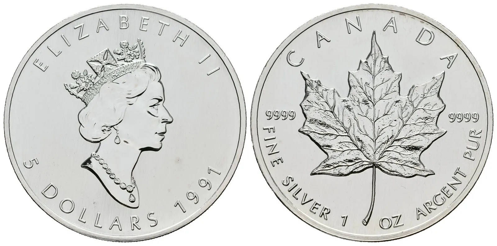Kanada, 5 Dollars 1991 - Maple Leaf