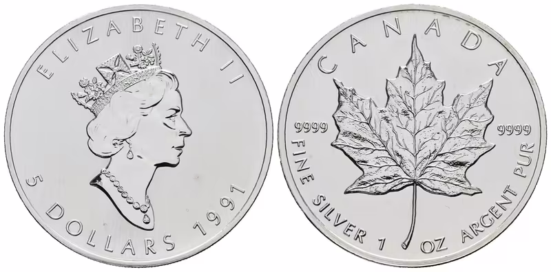 Kanada, 5 Dollars 1991 - Maple Leaf