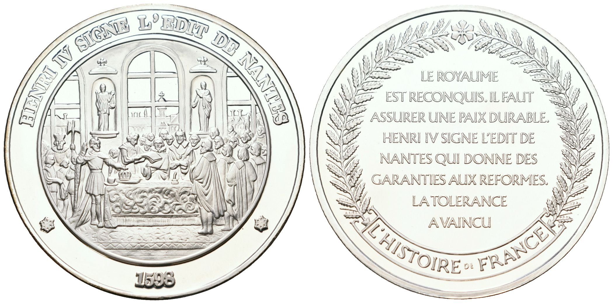 Francie - AR Medaile b.l. - Signature de l'Edit de Nantes