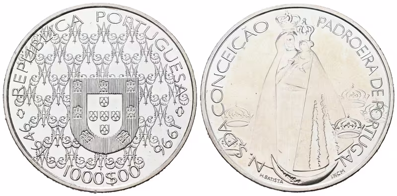 Portugalsko, 1000 Escudos 1996 - Panna Maria - patronka Portugalska