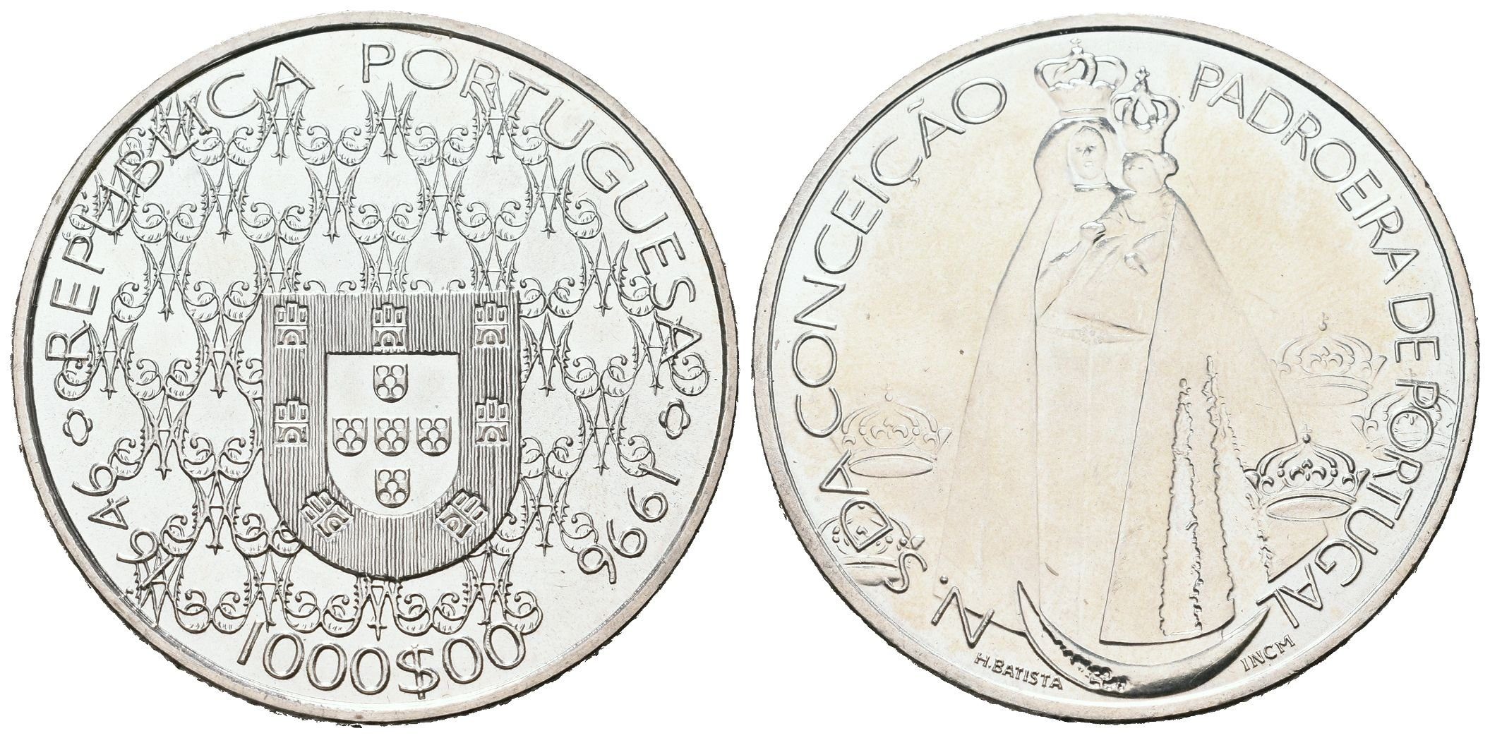 Portugalsko, 1000 Escudos 1996 - Panna Maria - patronka Portugalska