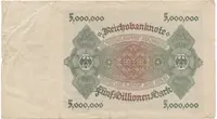 Německo, 5 Millionen Mark 1923, Ro.88 - fotografie 2