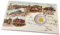 Zlatá mince Brno - dobová pohlednice - fotografie 3