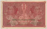 Československo, 20 Koruna 1919, serie P, Hej.10a - fotografie 2