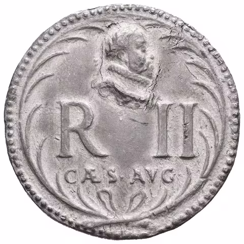 AE Jednostranná medaile b.l. (Nesig.) - Poprsí Rudolfa II. zprava, nápis R. II CAES