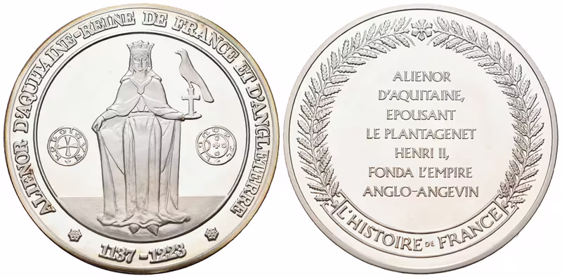 Francie - AR Medaile b.l. - Aliénor d'Aquitaine