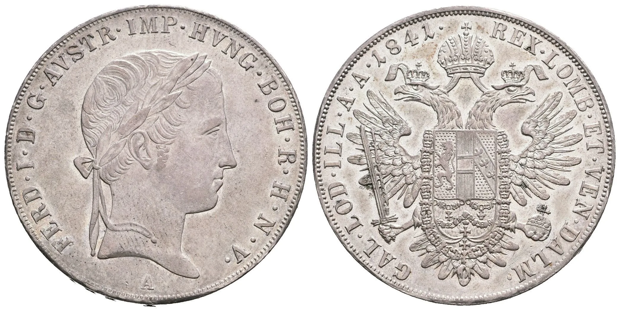 Tolar 1841 A, velmi pěkná zachovalost, lesk, — 1