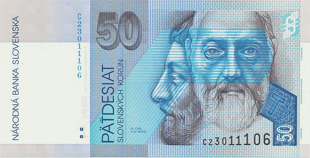 50 Koruna / 1. 8. 1993, série C, 8-místný číslovač, Hej.SK7b1, BHK.SK6b1C    N/UNC