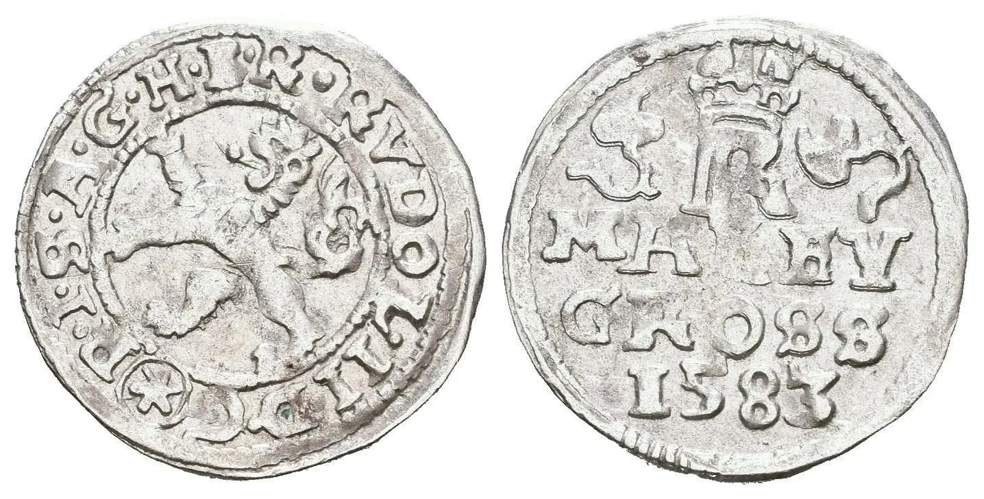 Malý groš 1583, České Budějovice-Schönfeld, HN.16b (opis 7a), — 1