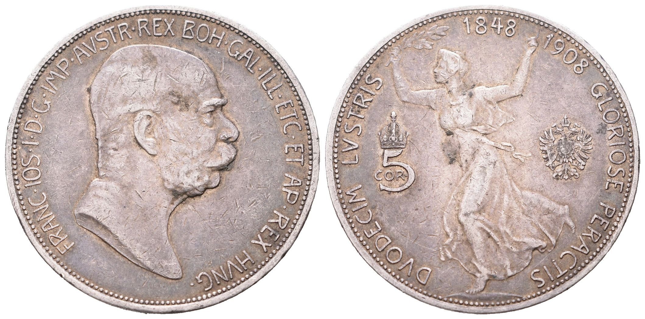 5 Koruna 1908 - jubilejní