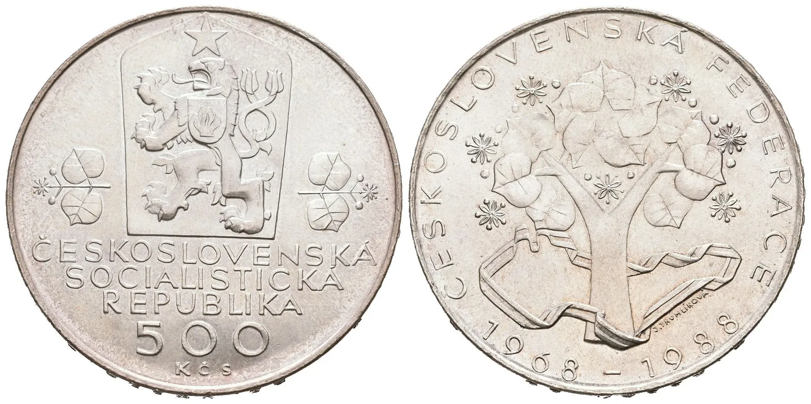 500 Kčs 1988 - Československá federace, Aurea.176, — 1