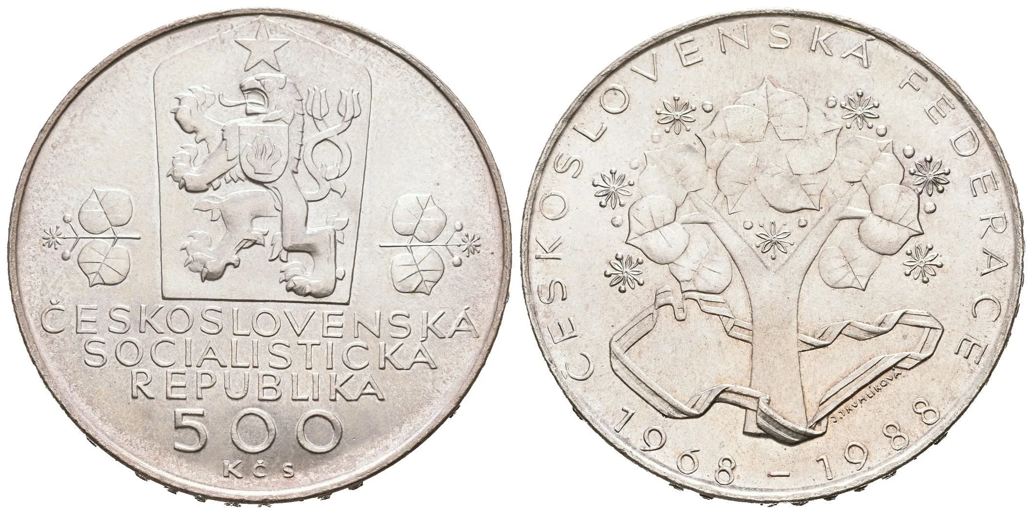 500 Kčs 1988 - Československá federace, Aurea.176, — 1