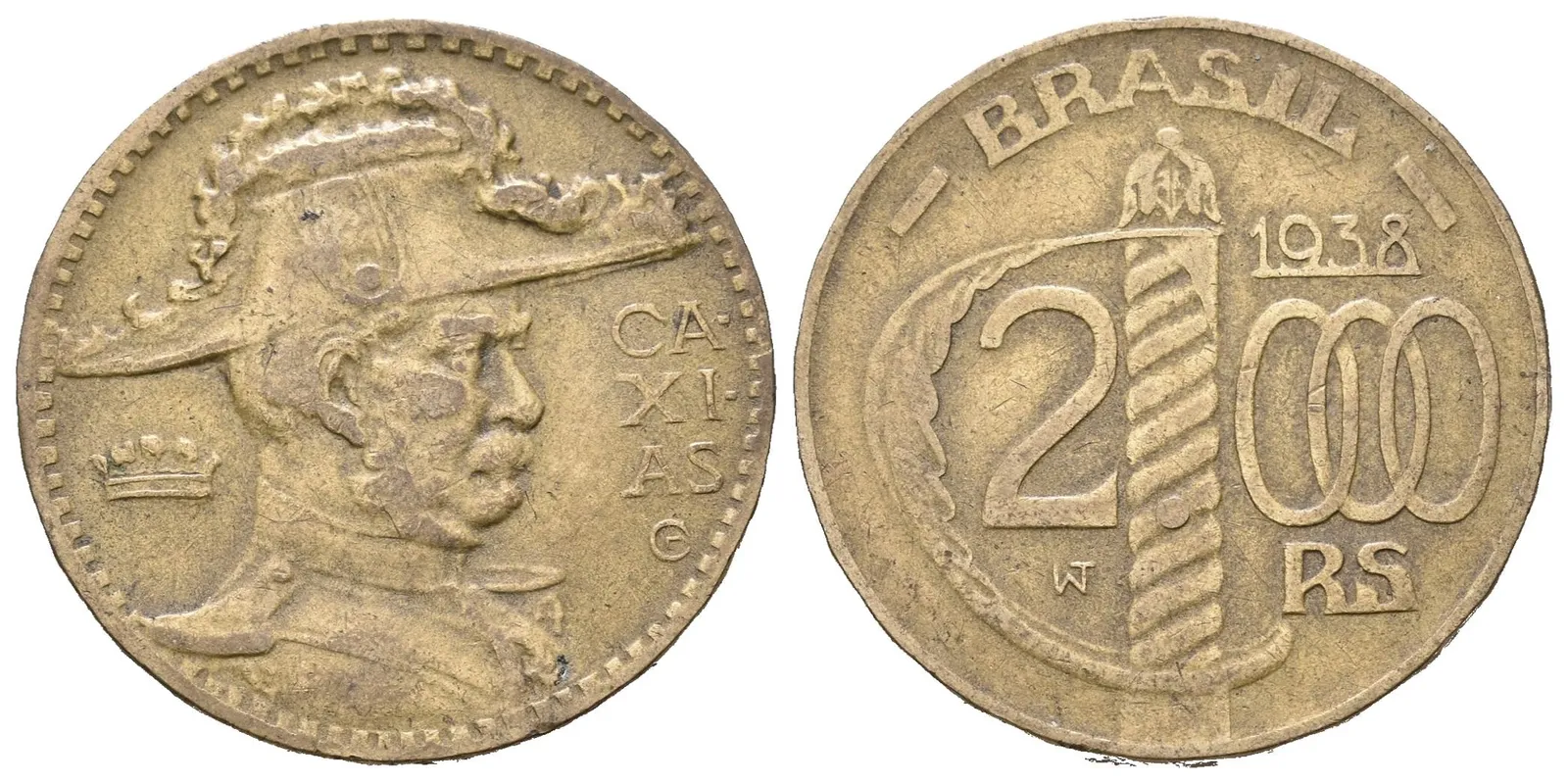 Brazílie, 2000 Reis 1938