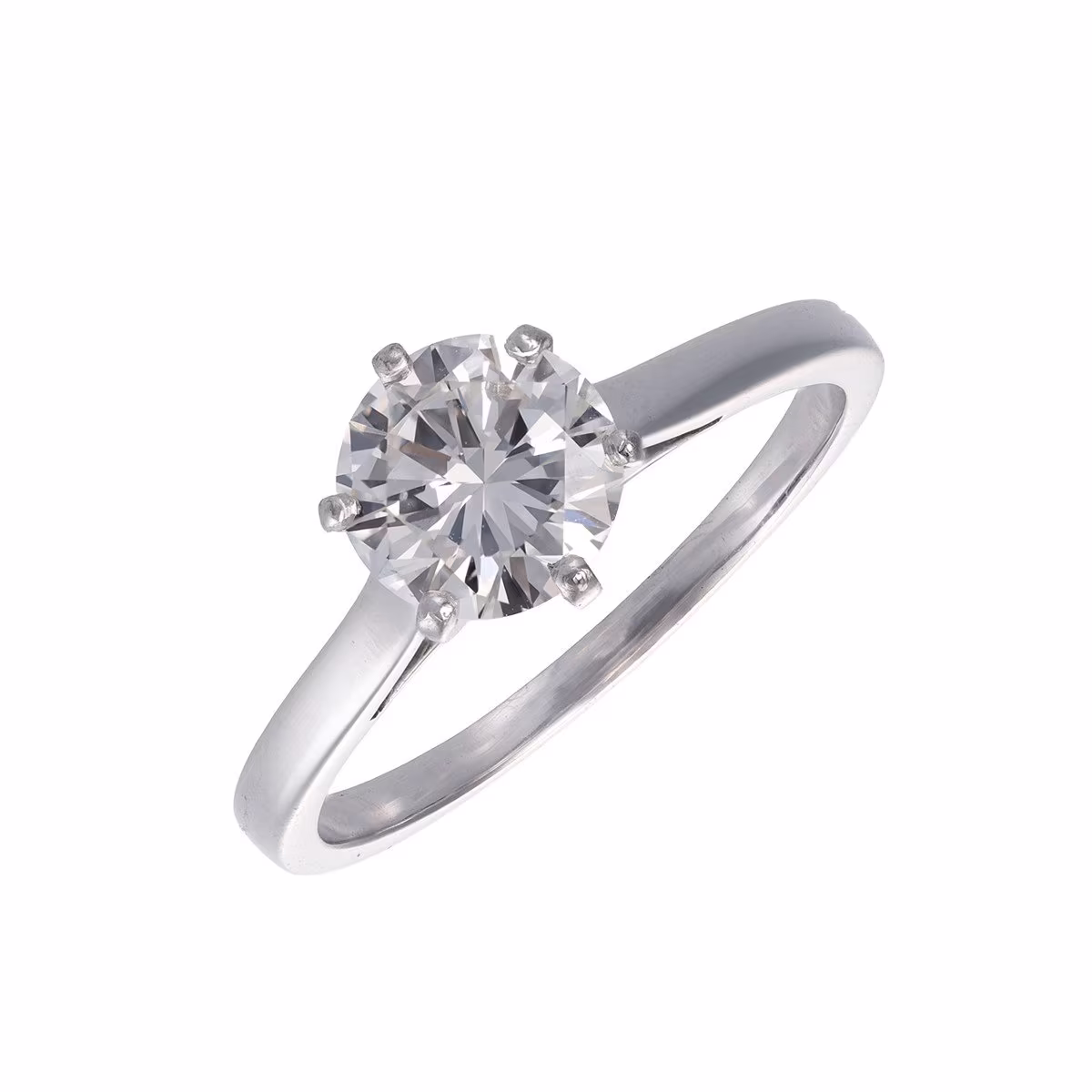 Zlatý prsten s přírodním diamantem 1,10 ct (vzácně bílý) - certifikováno
