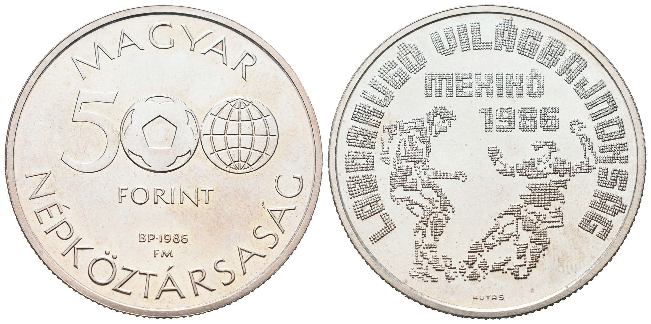 Maďarsko, 500 Forintů 1986 - Fotbal