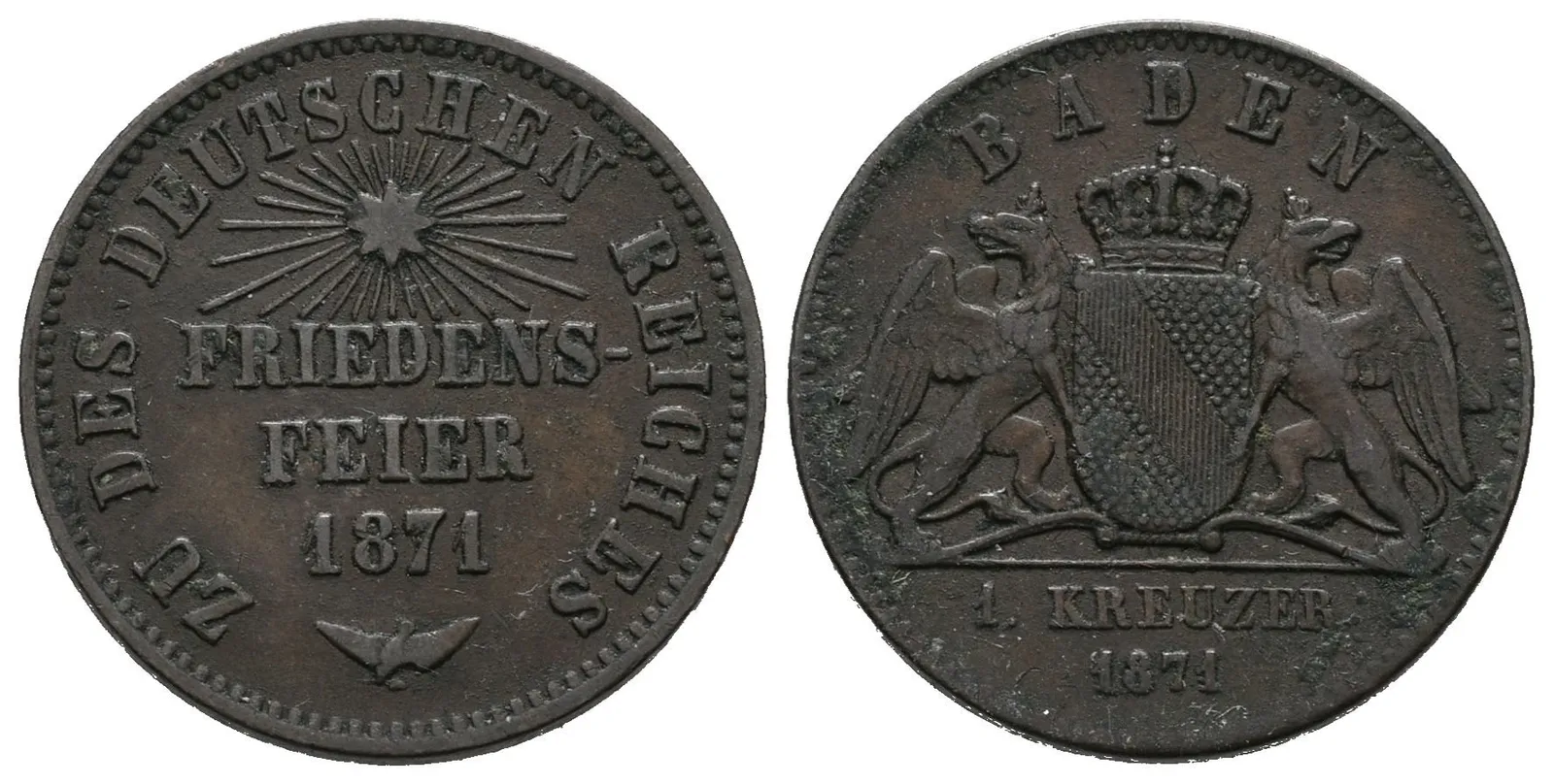 Baden, 1 Krejcar 1871 - Pamětní