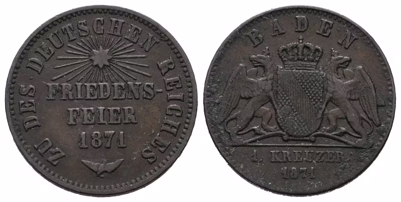 Baden, 1 Krejcar 1871 - Pamětní