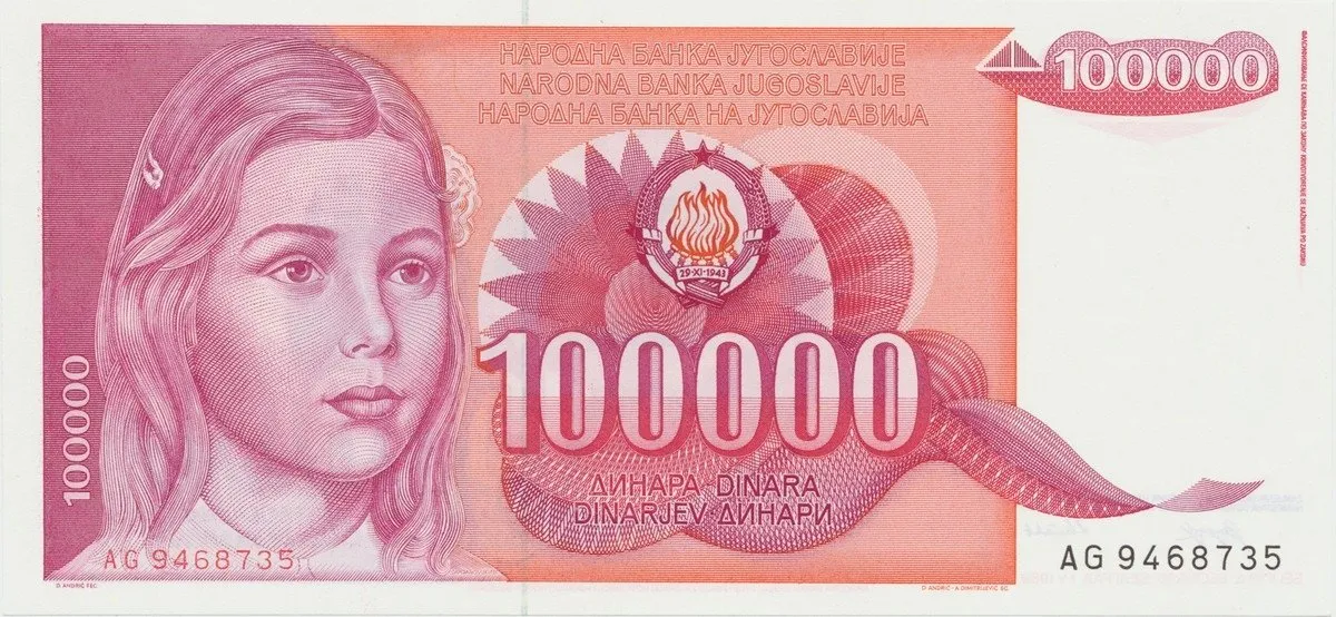 Jugoslávie, 100.000 Dinara 1989, P.97