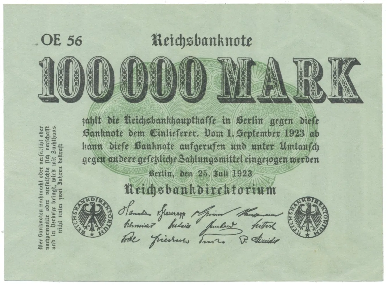 Německo, 100 000 Mark 1923, Ro.90a