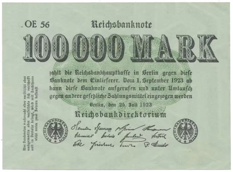 Německo, 100 000 Mark 1923, Ro.90a