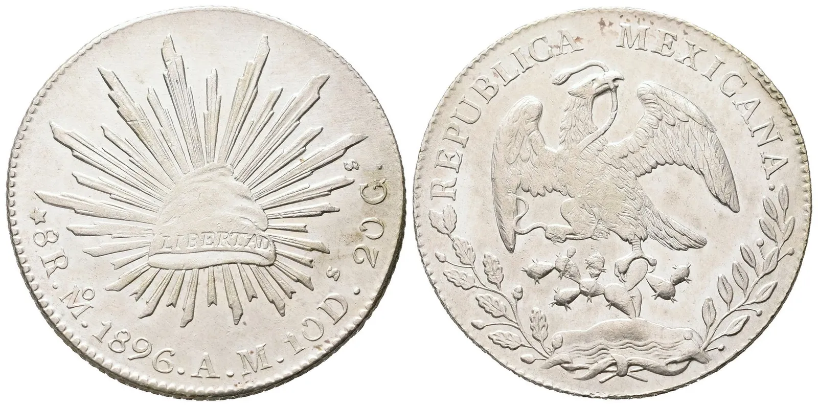 Mexiko, 8 Real 1896 Mo/AM, Mexico City