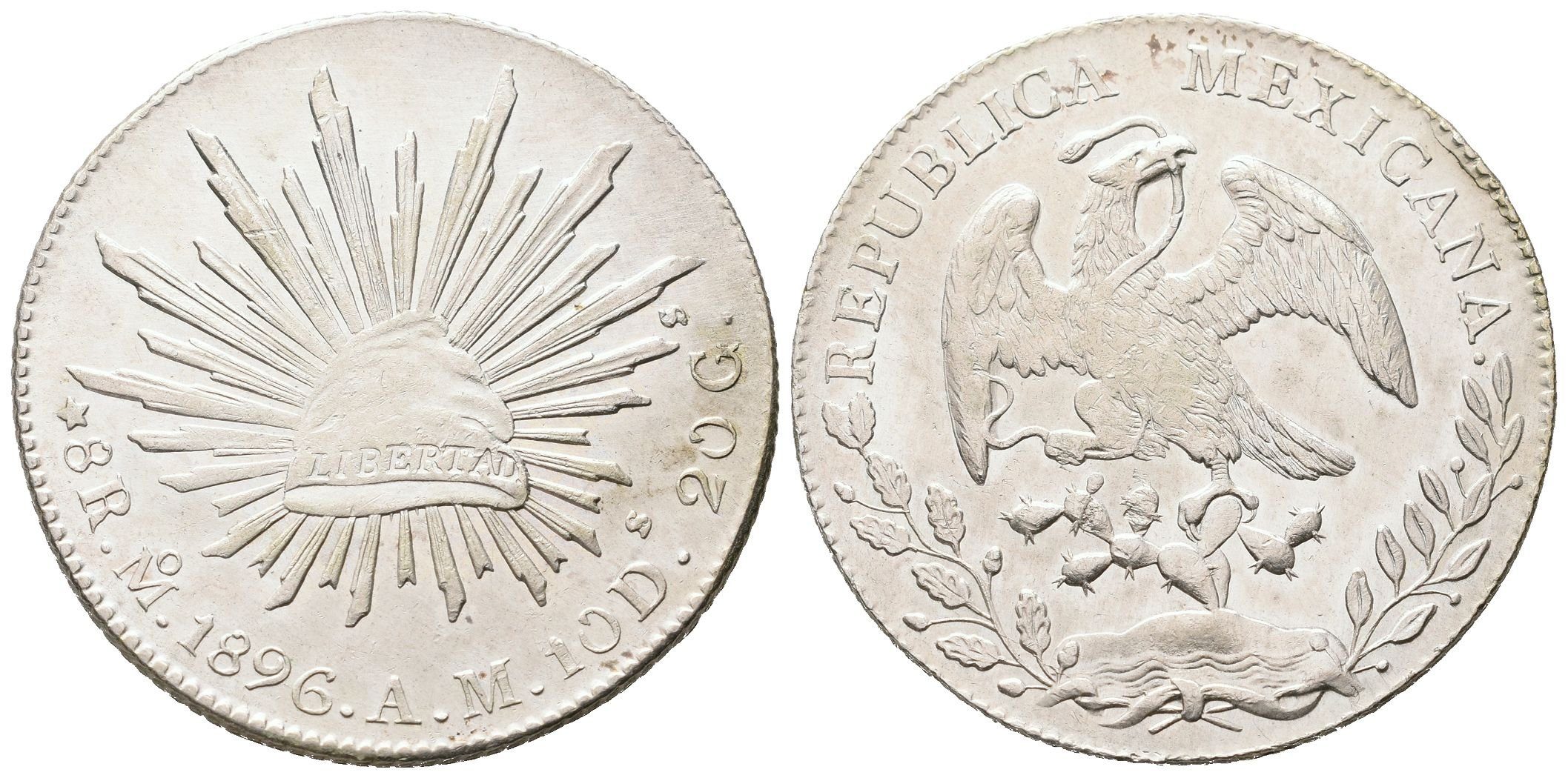 Mexiko, 8 Real 1896 Mo/AM, Mexico City