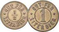 Červený Hrádek / Rothenhaus - Pivovar, známka na 1 a 1/2 litru piva. — 2