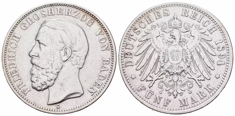 Baden, 5 Marka 1894 G