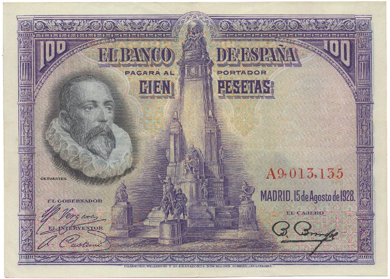 Španělsko, 100 Pesetas 1928, série A, P.76a