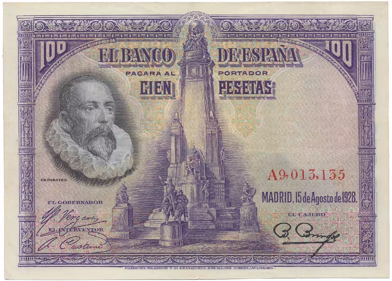Španělsko, 100 Pesetas 1928, série A, P.76a