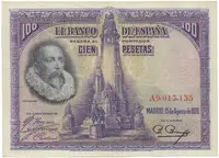 Španělsko, 100 Pesetas 1928, série A, P.76a