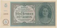 5 Koruna b.d. (1940), první série A 001, Hej.31aA