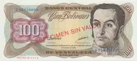 Venezuela, 100 Bolivares 1998, anulát - ESPECIMEN SIN VALOR, P.66gs