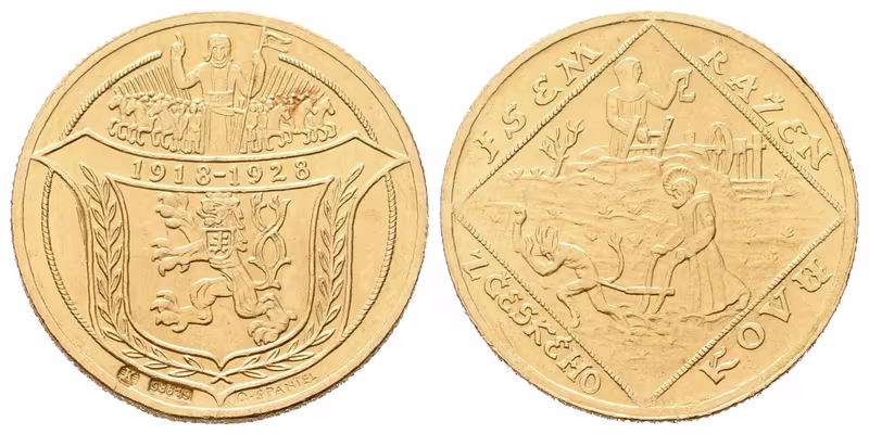 Dvoudukátová medaile 1928 - 10 let Československé republiky