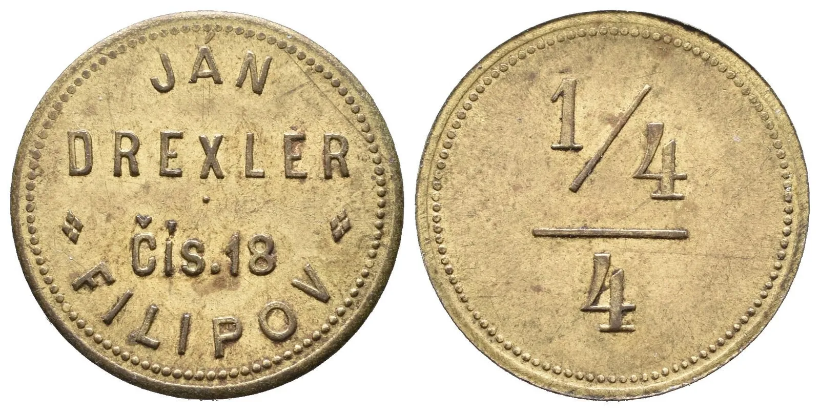Filipov - Jan Drexler, známka na chmel, Ms 21 mm — 1