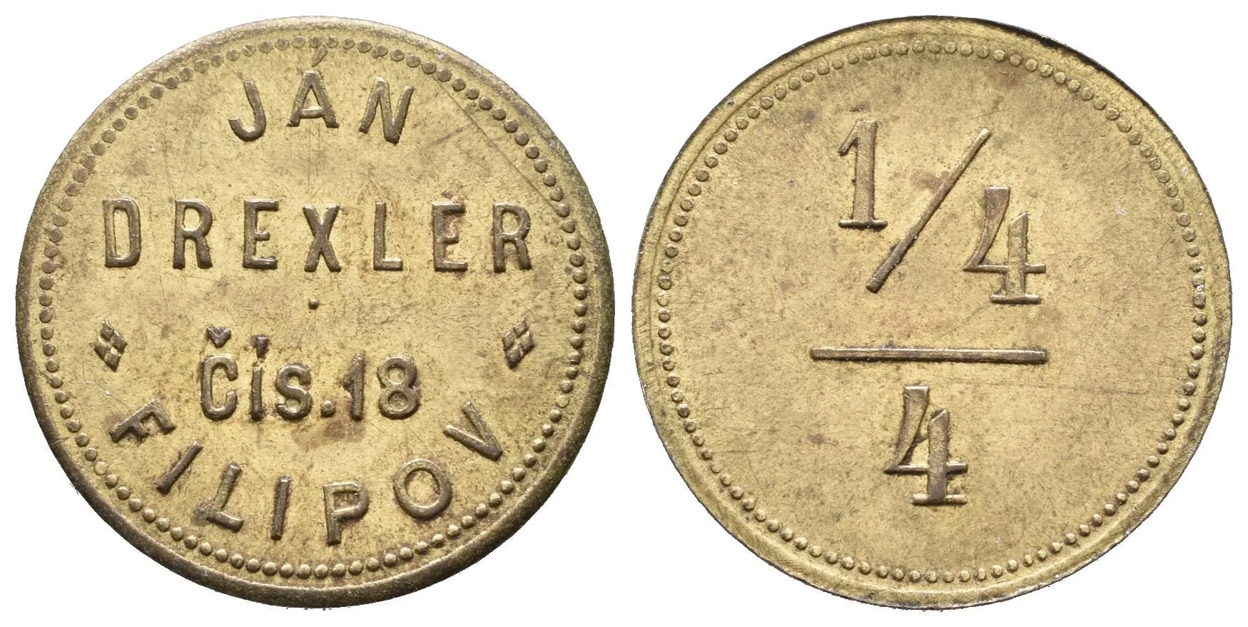 Filipov - Jan Drexler, známka na chmel, Ms 21 mm — 1