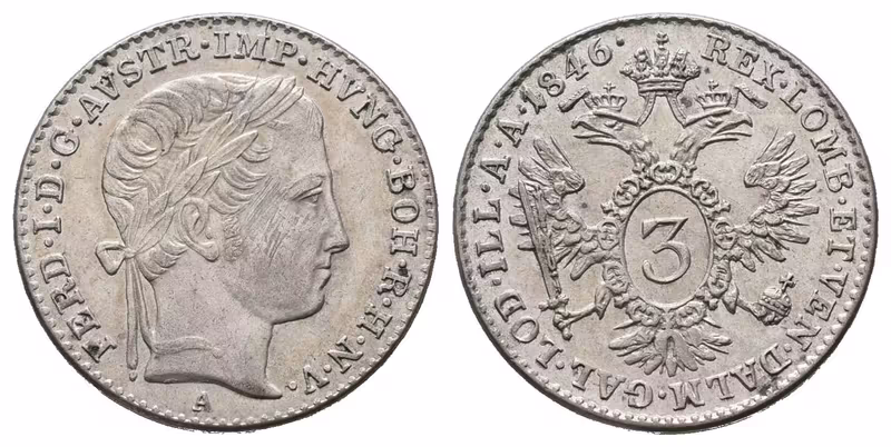 Ferdinand V., 3 Krejcar 1846 A, Vídeň