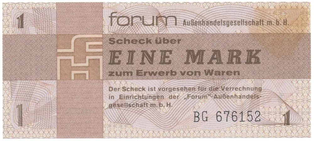 Německo - NDR, 1 Mark 1979, "FORUM" (obdoba Tuzexu), Ro.368a
