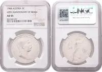 5 Koruna 1908 - jubilejní
