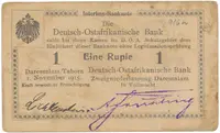 Německá Východní Afrika, 1 Rupie 1. 11. 1915, série U, vzácný podpis, R.916n