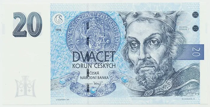 Česká republika, 20 Koruna 1994, série B (proužek vlevo), Hej.CZ14a