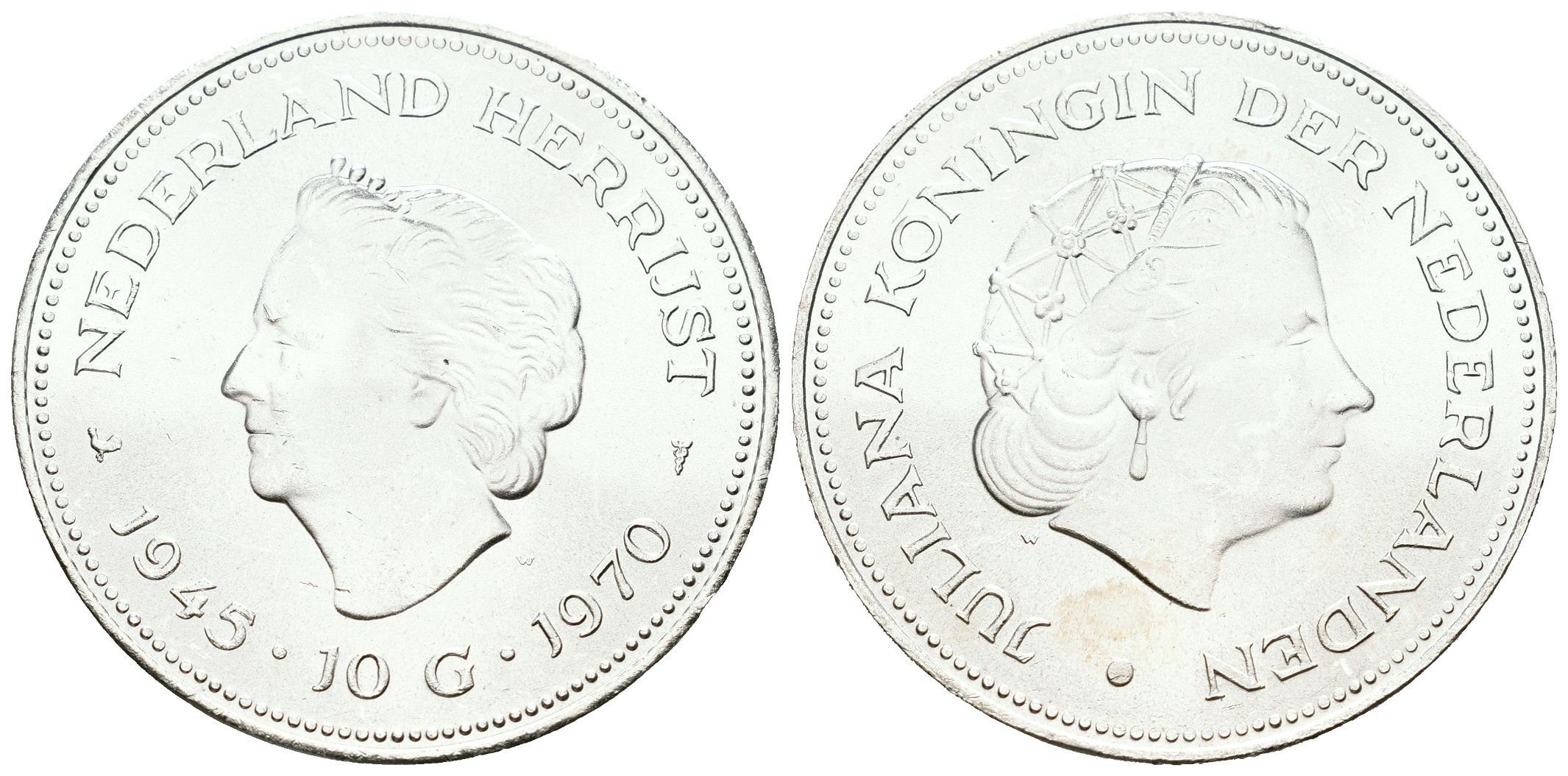 Nizozemí, 10 Gulden 1970