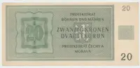 Protektorát Čechy a Morava, 20 Koruna 1944, tisk Haase, série H, Hej.40c - fotografie 2