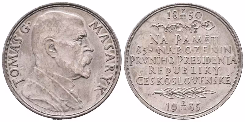 Španiel Otakar -  85. narozeniny TGM, 32 mm